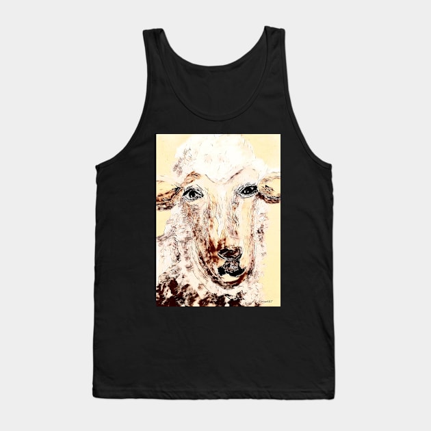 Gentle Lamb Tank Top by EloiseART